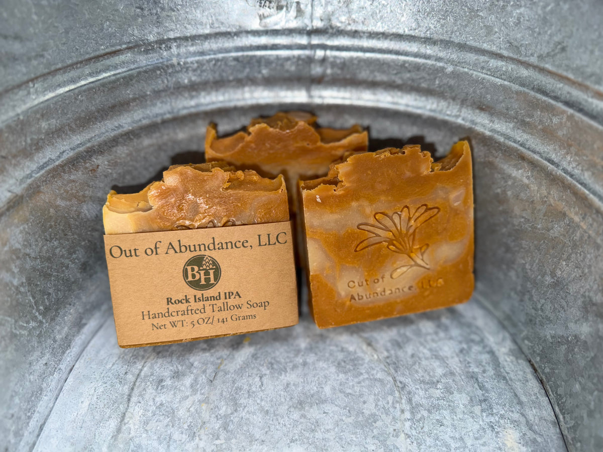 BrickHaven Rock Island IPA Grass-Fed Tallow Beer Soap Bar - Handcrafted