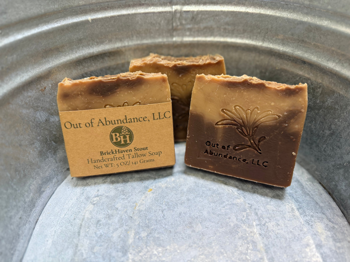 BrickHaven Stout Grass-Fed Tallow Beer Soap Bar - Handcrafted