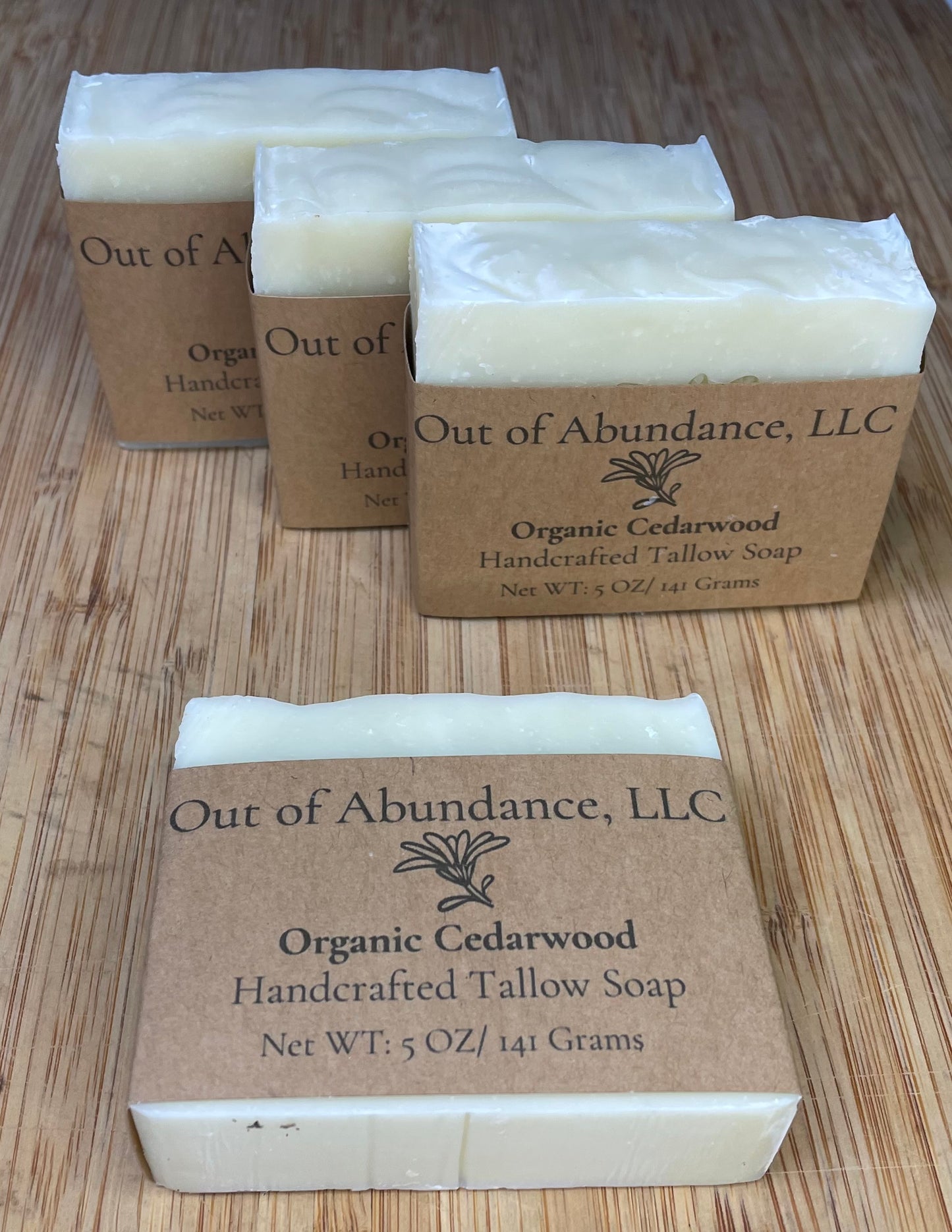 Cedarwood Grass-Fed Tallow Soap Bar - Handcrafted