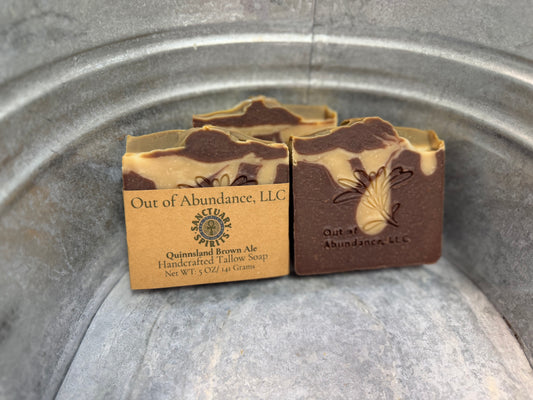 Sanctuary Spirits Quinnsland Brown Grass-Fed Tallow Beer Soap Bar - Handcrafted