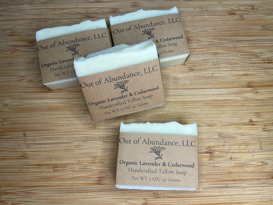Lavender & Cedarwood Grass-Fed Tallow Soap Bar - Handcrafted