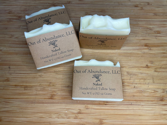 Naked Grass-Fed Tallow Soap Bar - Handcrafted