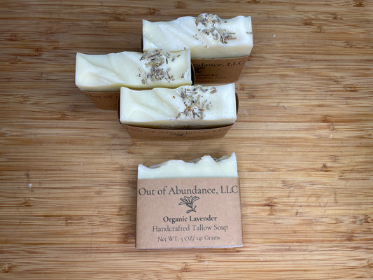 Organic Lavender Grass-Fed Tallow Soap Bar - Handcrafted