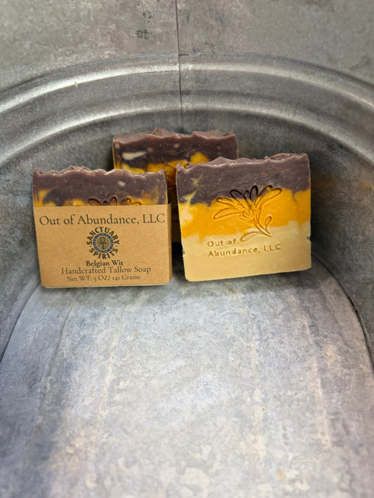 Sanctuary Spirits Belgian Wit Grass-Fed Tallow Beer Soap Bar - Handcrafted