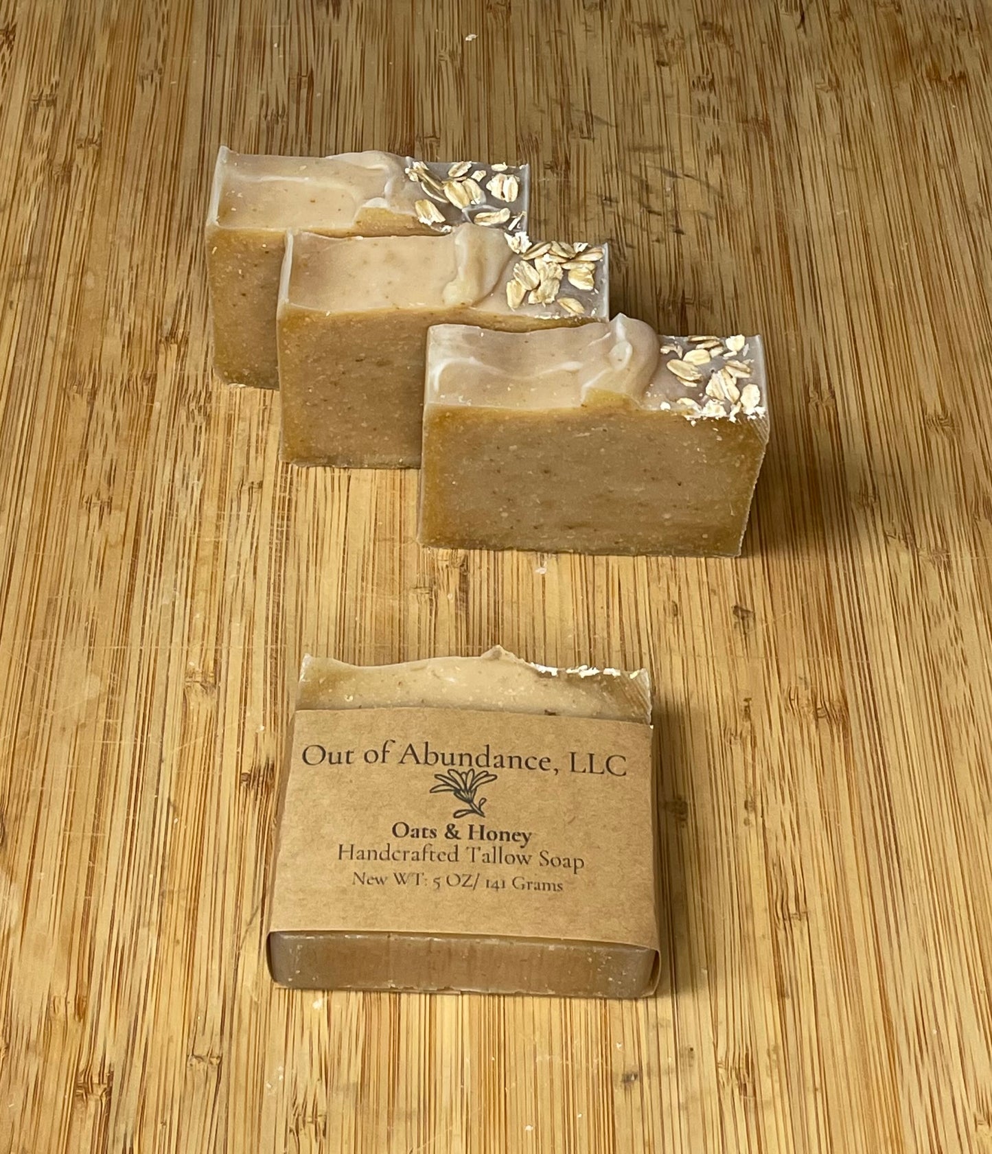 Oats and Honey 100% Grass-Fed Tallow Soap Bar - Handcrafted