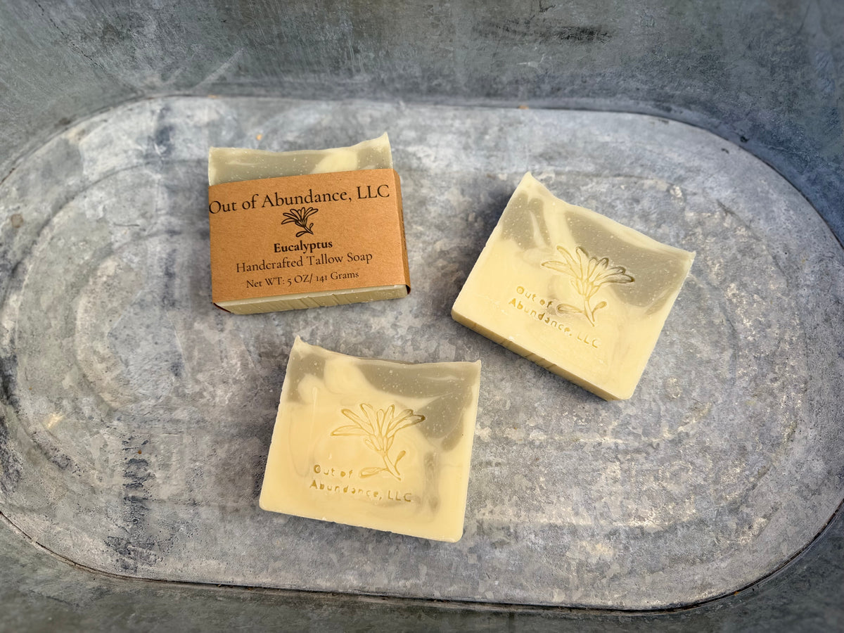 Eucalyptus Swirl Grass-Fed Tallow Soap Bar - Handcrafted