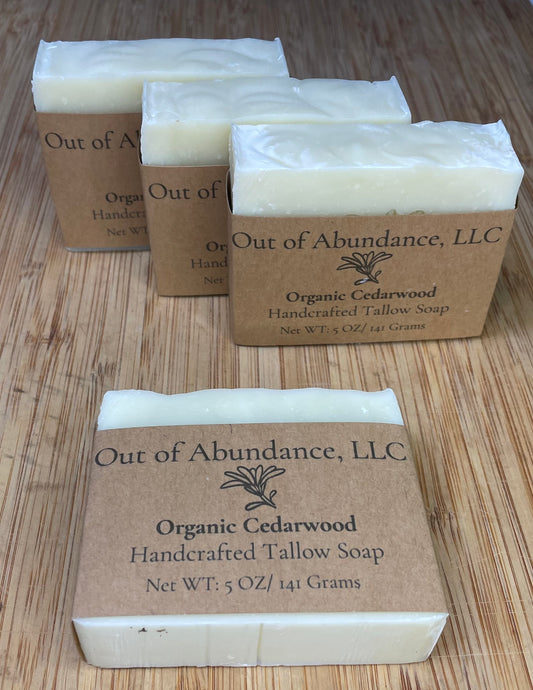 Cedarwood Grass-Fed Tallow Soap Bar - Handcrafted