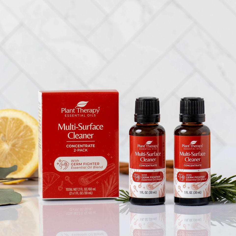 Multi-Surface Cleaner Concentrate w/ Germ Fighter Blend 30 mL 2-Pack & Orange Bottle