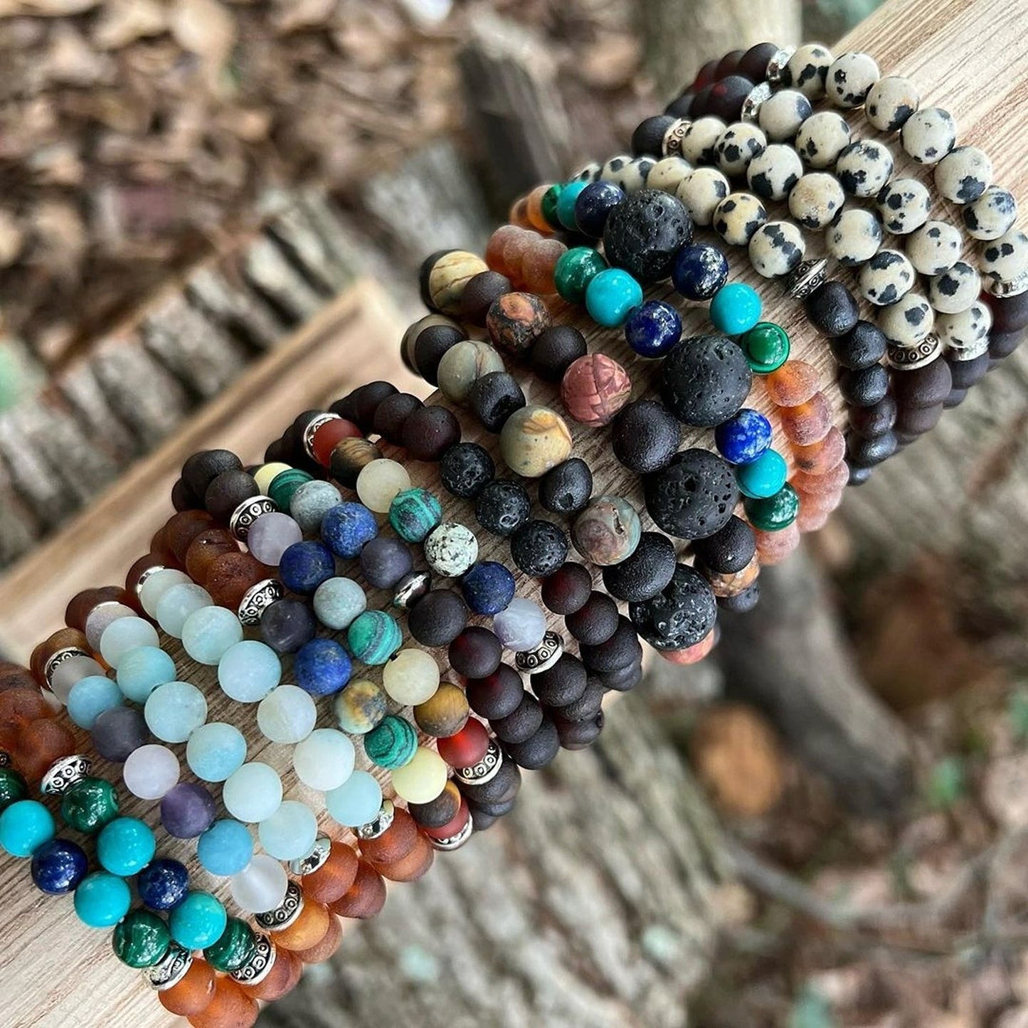 Raw Mermaid Mix + Raw Cognac Amber Bracelet - Adult