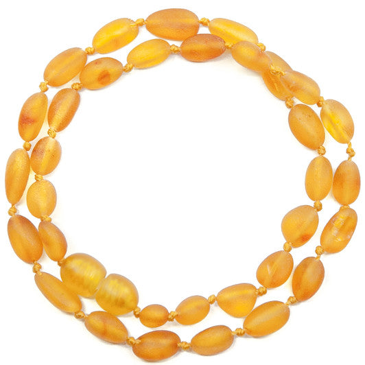 Raw Honey Bean Baltic Amber Necklace - Adult