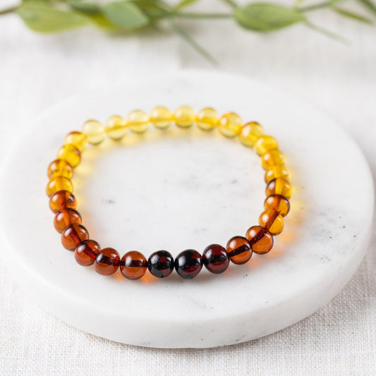 Rainbow Baltic Amber Bracelet - Adult