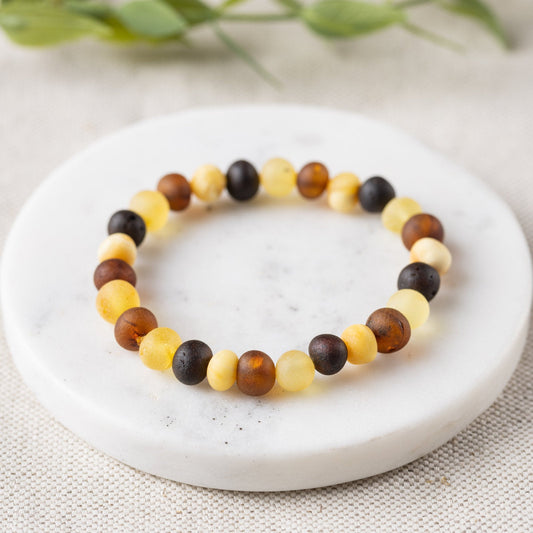 Raw Multi Baltic Amber Bracelet - Adult