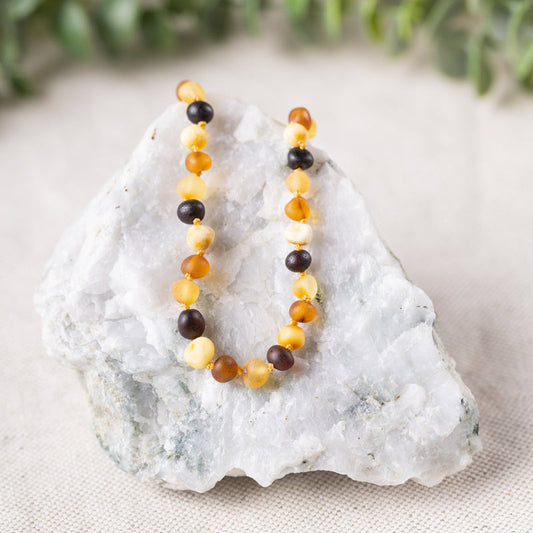 Raw Multi Baltic Amber Necklace - Child