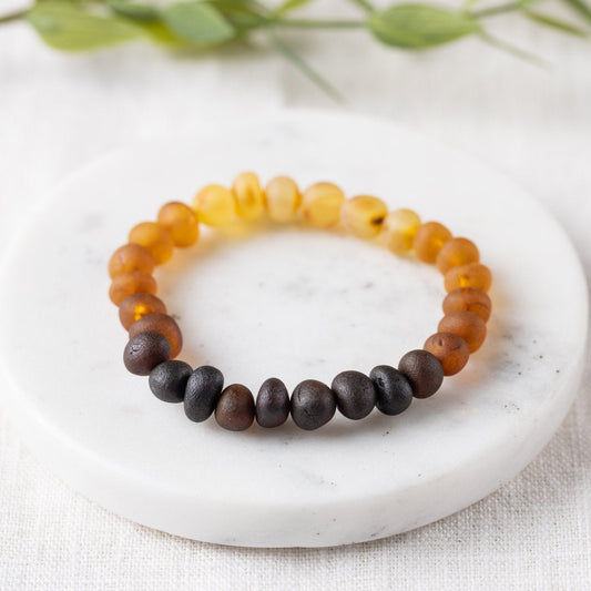 Raw Rainbow Baltic Amber Bracelet - Adult