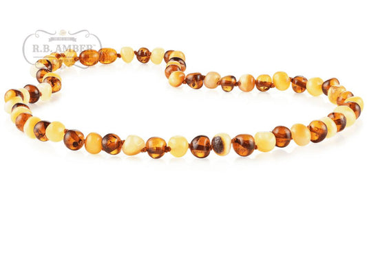 Cognac + Honey Baltic Amber Necklace - Adult